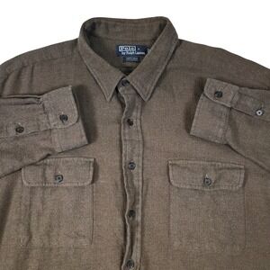 Polo Ralph Lauren Whitfield Herringbone Cotton Mens XXL Long Sleeve Button Up